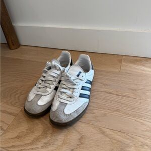 Adidas White and Gray Sneakers with Black Stripes